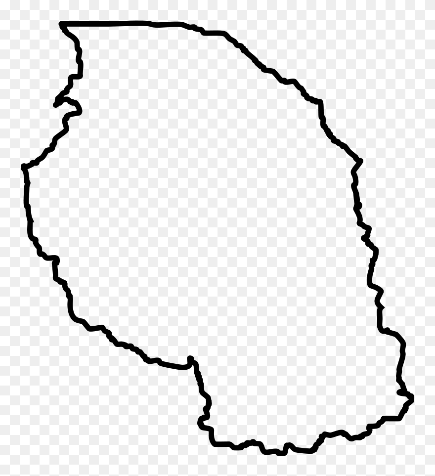 Africa Map Clip Art - Tanzania Map Black And White - Png Download