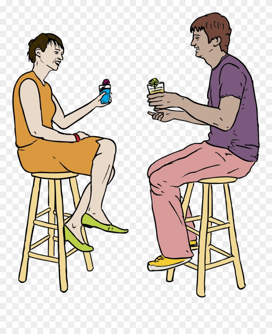 Clip Art Details - Couple In Bar Cartoon - Png Download