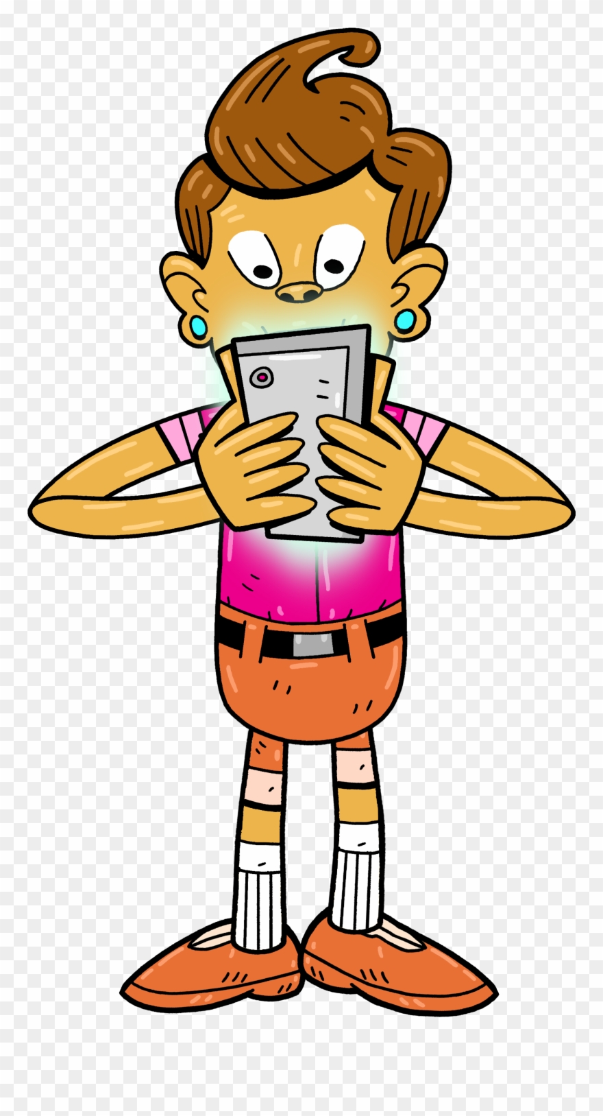 Texting Person, Textingus Idiotus - Person Texting Clipart - Png Download