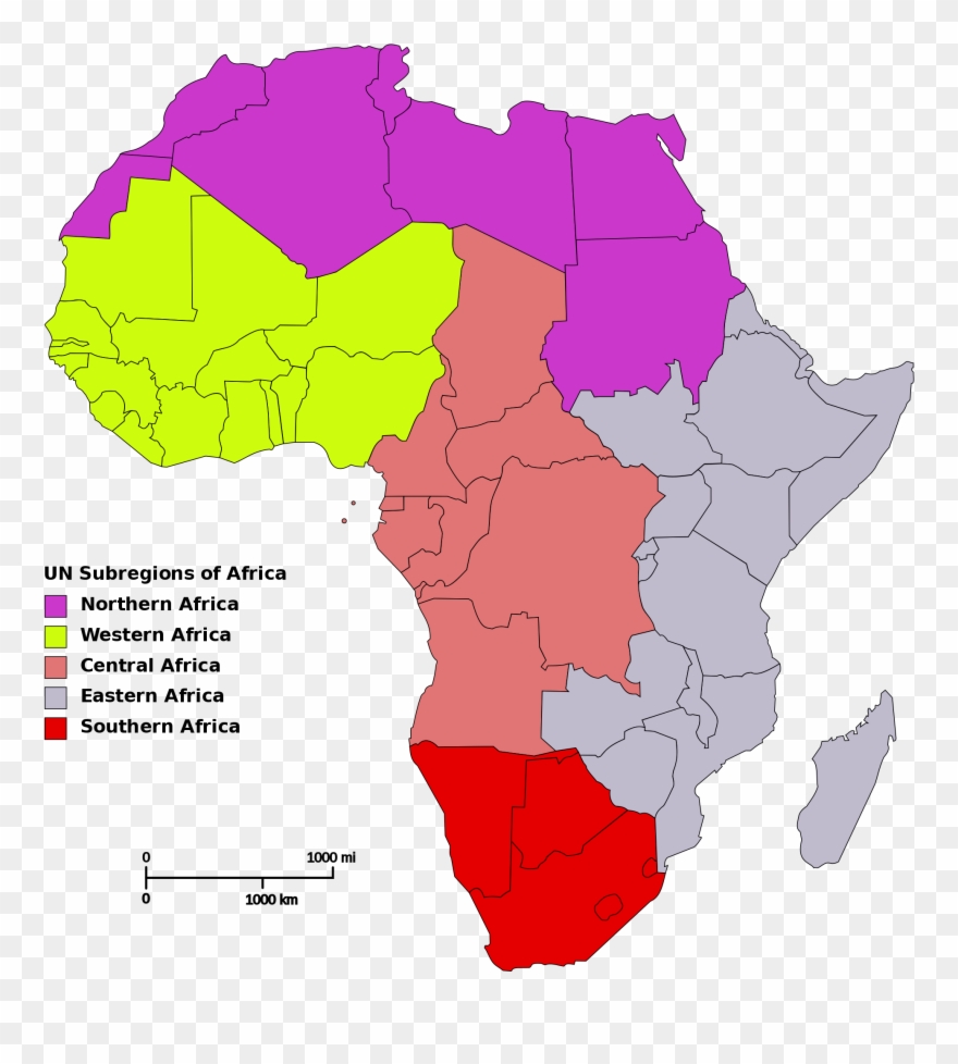 Svg Black And White Africa Clipart Continent - Africa Regions - Png Download