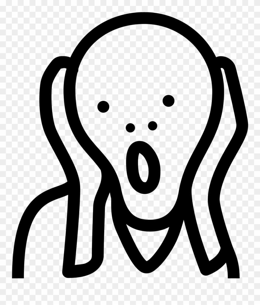 Clip Art Black And White Artist Vector Icon - Scream Munch Clipart Transparent - Png Download