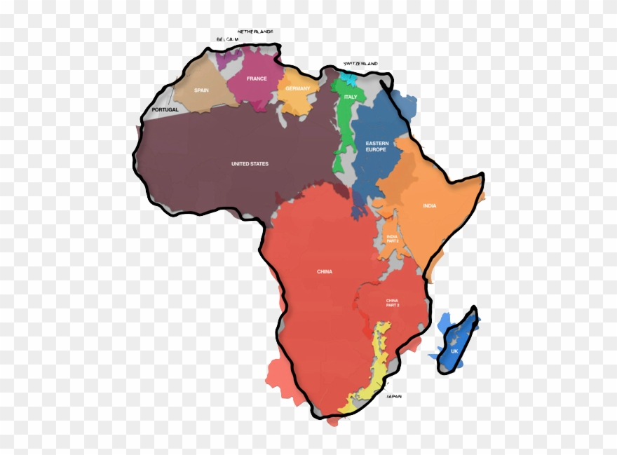 Clip Transparent African Power Explained An - Real Size Of Africa World Map - Png Download