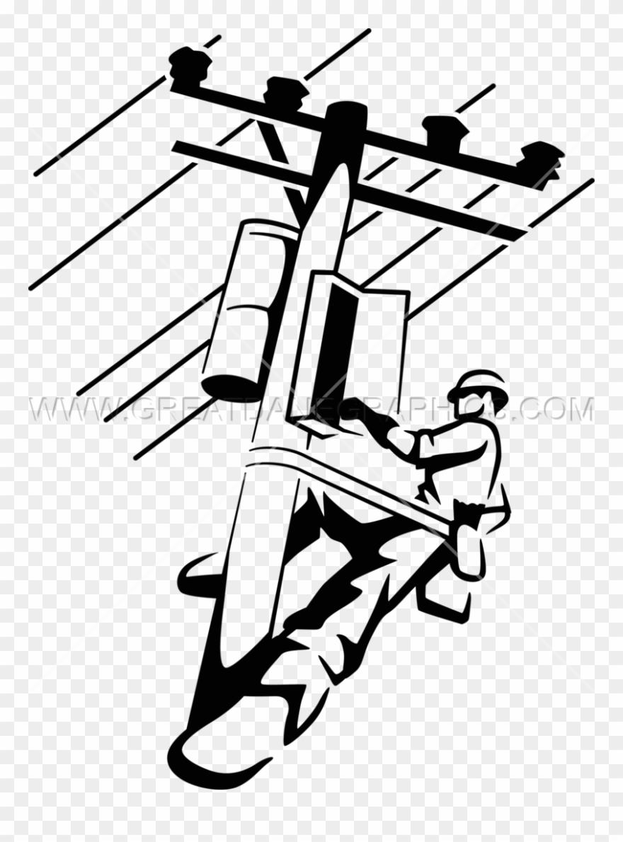 Electrical Clipart Lineman - Lineman Clipart Black And White - Png Download