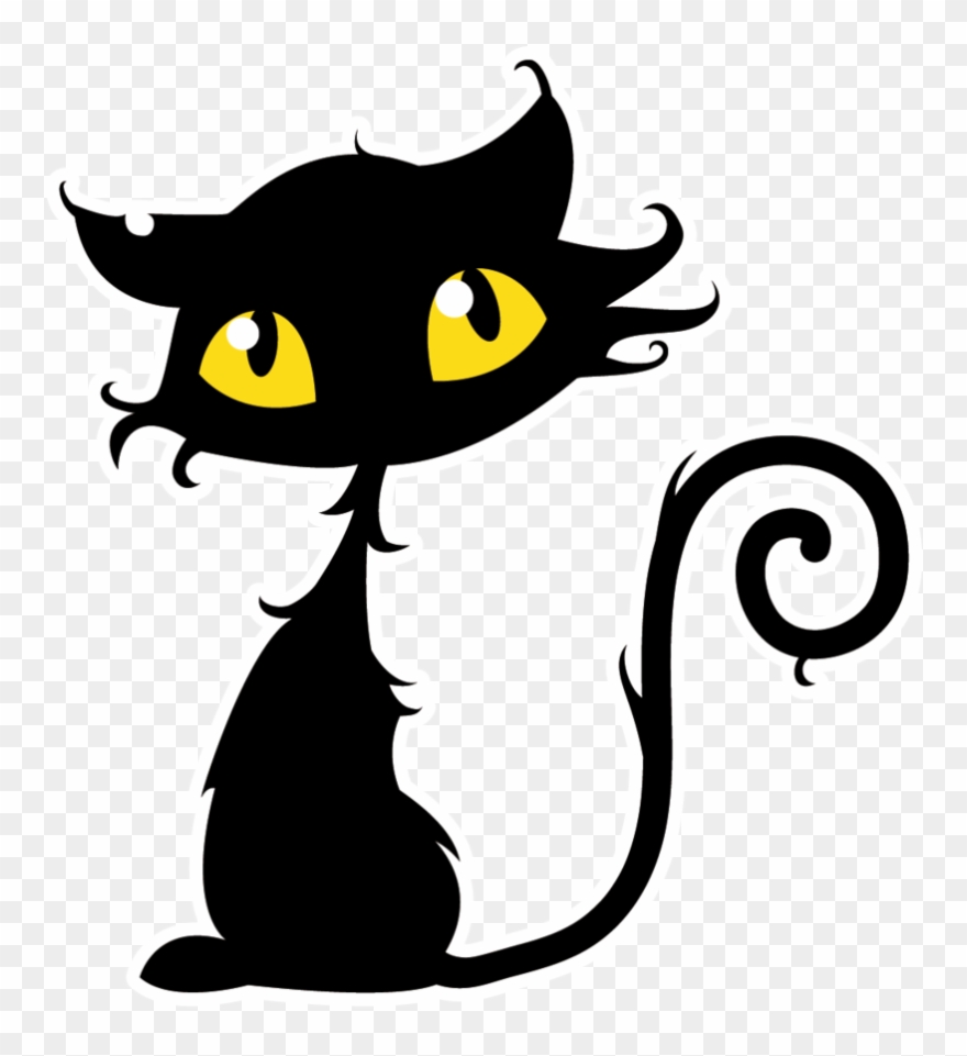 Halloween Black Cat Clipart - Halloween Black Cat Png Transparent Png
