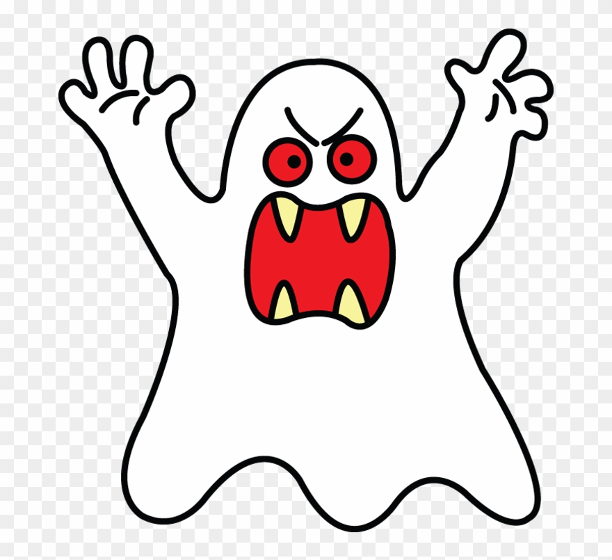 Clip Art Freeuse Scary Gost Tutorial For - Easy Drawings Of Ghosts - Png Download