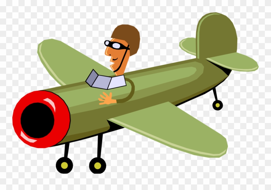 Airforce Pilot In Flight Clipart Transparent Stock - Airplane Clipart - Png Download