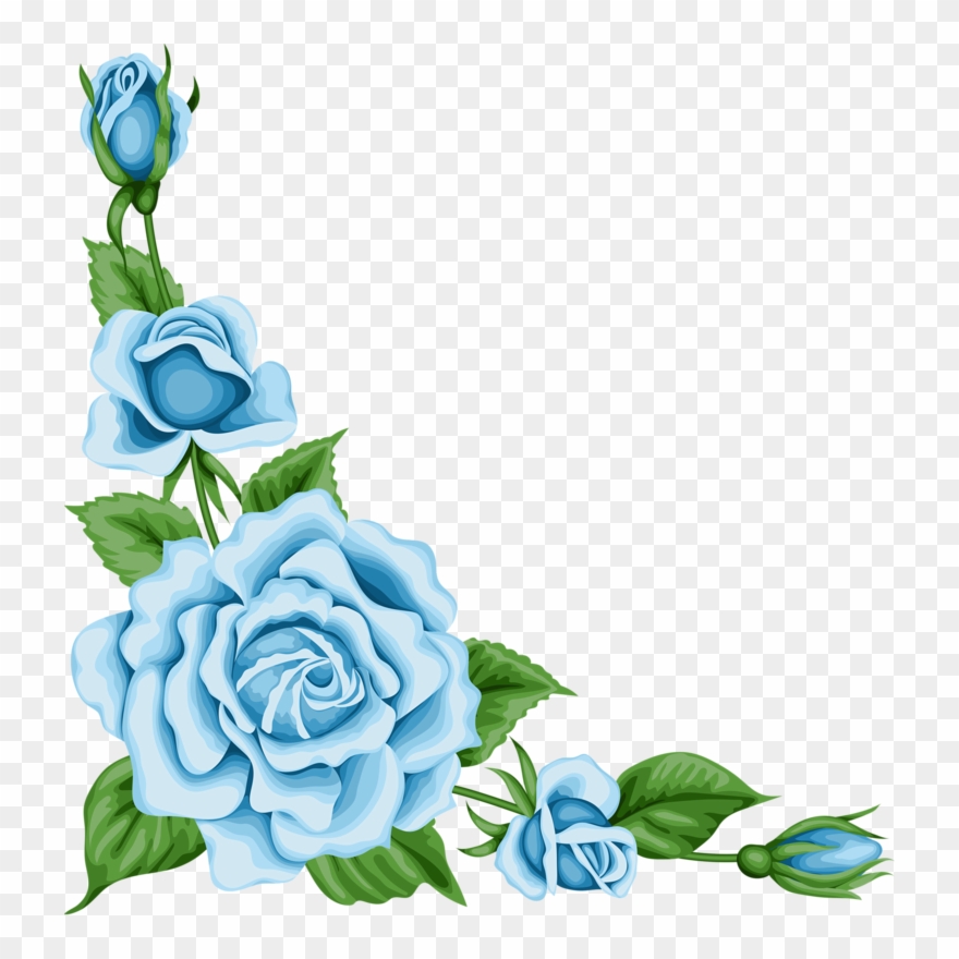 Фото, Автор Soloveika На Яндекс - Blue Flower Border Transparent Clipart
