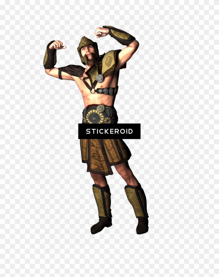Warrior Showing Off Biceps - Military Clipart