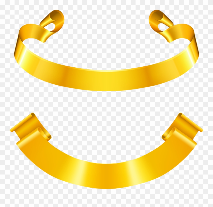 Gold Banner Set Png Clipart Picture - Vector Golden Banner Transparent Png