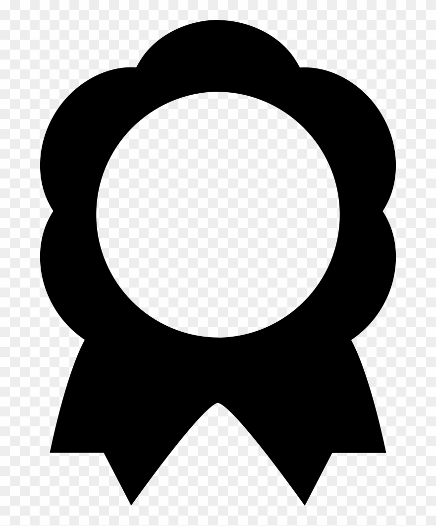 Award Medal Of Flower Shape With Tails - Award Clipart