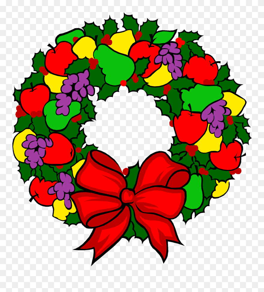 Wreath Floral Design Flower Christmas Day Clip Art - Rainbowwreath Square Car Magnet 3" X 3" - Png Download