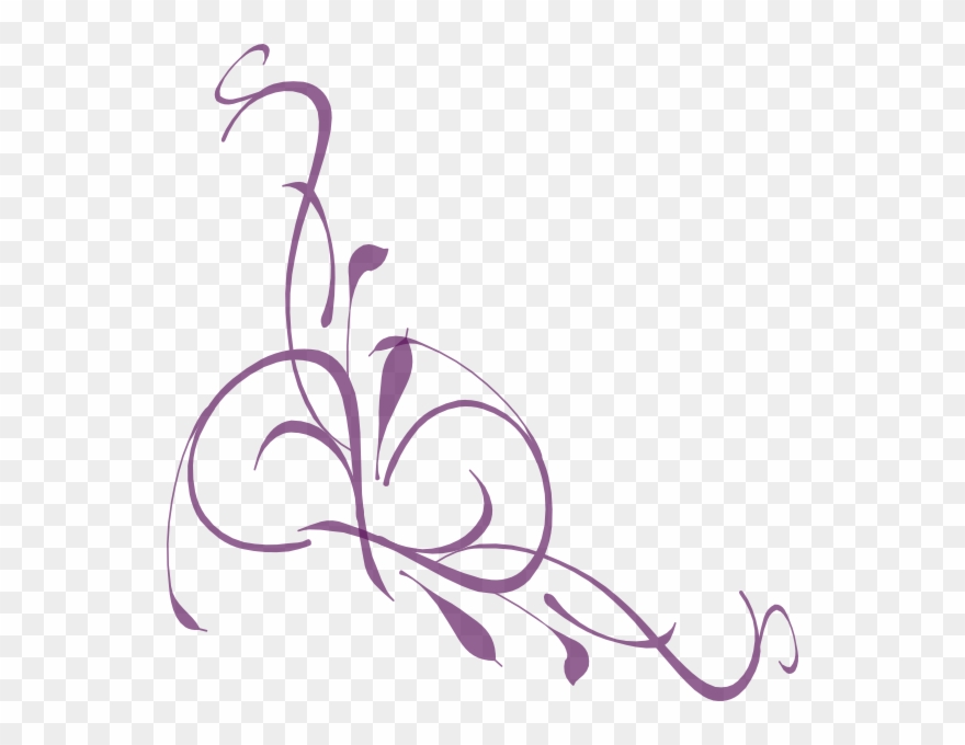 Swirl Clipart Lavender - Purple Flowers Clipart Border - Png Download