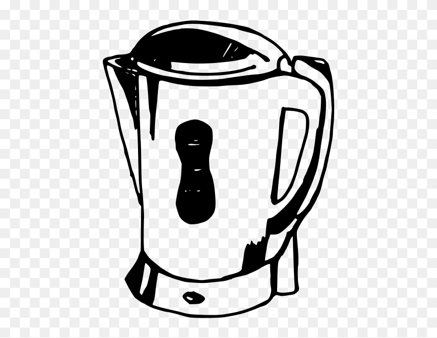 Black And White Electric Kettle Teapot Kitchen - Kettle Clipart Black And White - Png Download