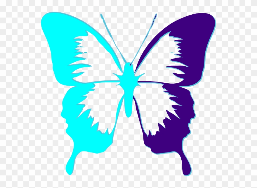Purple And Teal Butterfly Clipart