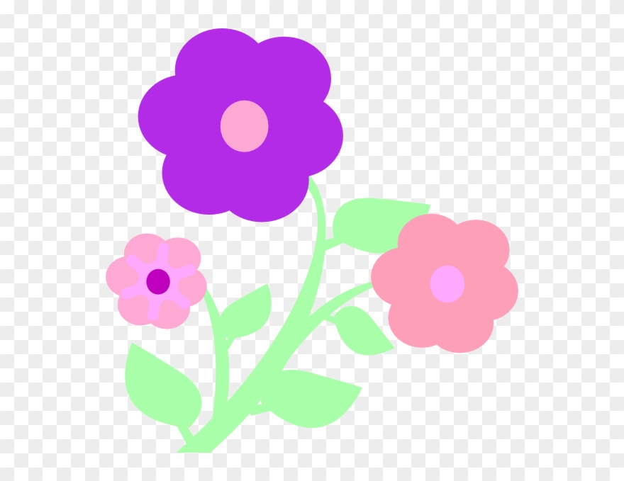 Pastel Flowers Clip Art - Clip Art - Png Download