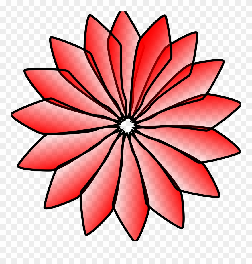Red Flower Free Vector - Clip Art - Png Download