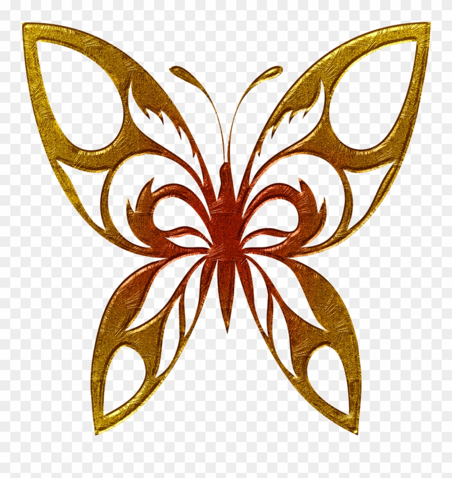 Clipart Zebra Butterfly - Black Butterfly Art Two - Png Download