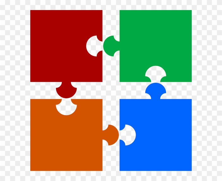 Four Puzzle Pieces Clipart Jigsaw Puzzles Clip Art - Puzzle Pieces Png Transparent Png