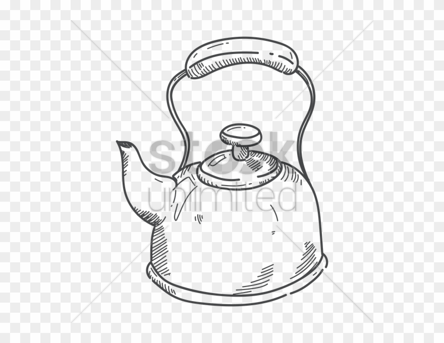 Tea Kettle Sketch Clipart Kettle Teapot - Drawing Picture Of Kettle - Png Download