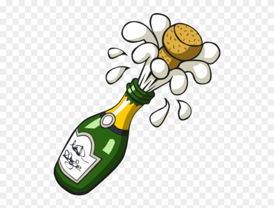 Animated Wedding Clipart - Cartoon Champagne Bottle - Png Download