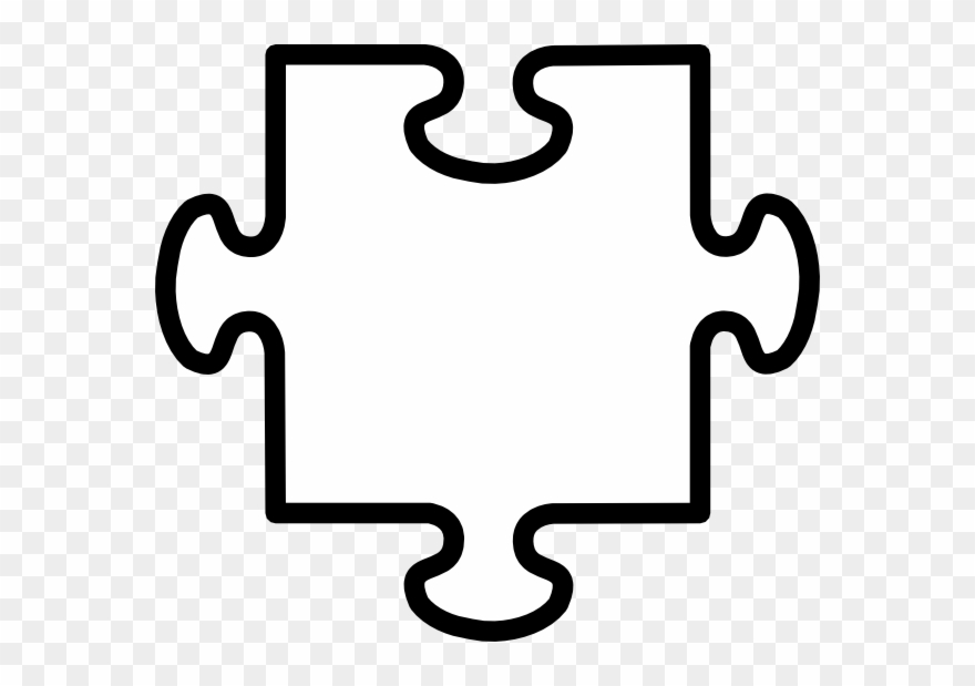 Jigsaw Piece Black And White Clipart
