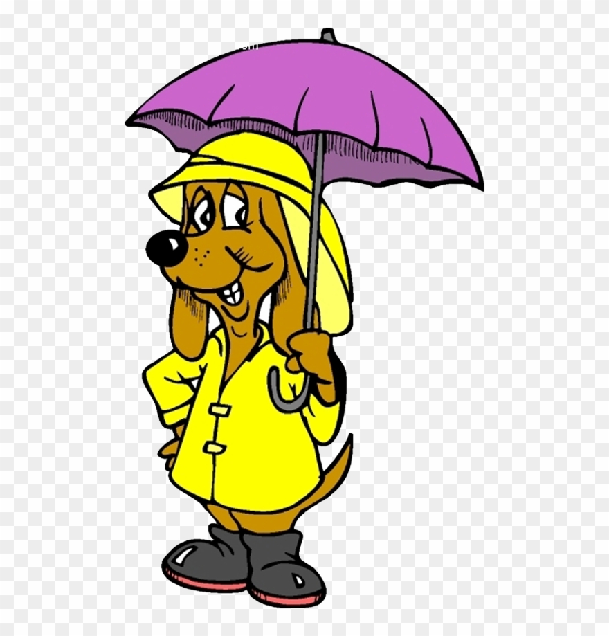 Clipart Coat Purple Jacket - Dog With Umbrella Clipart - Png Download