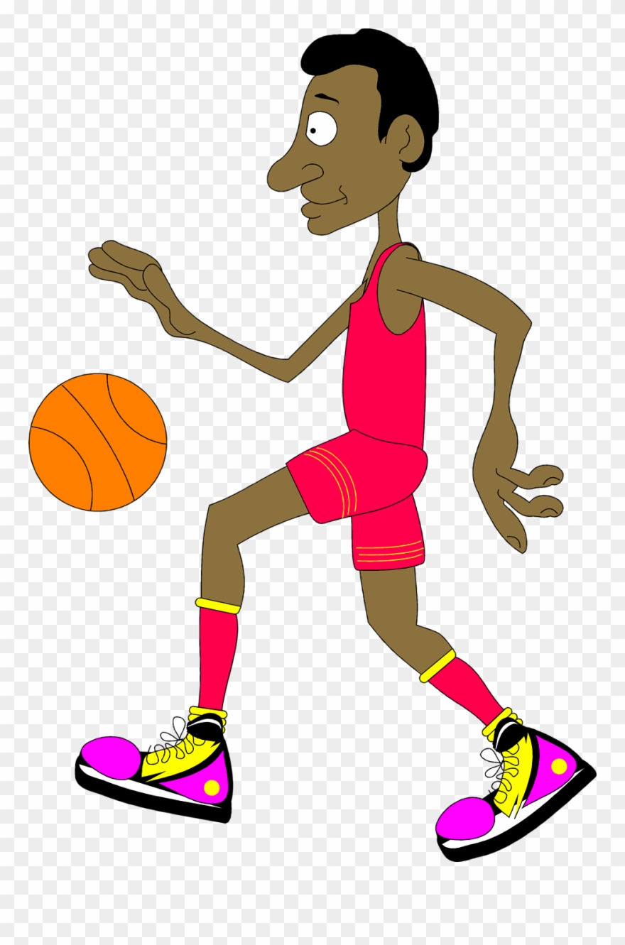 Clipart Black And - Cartoon Basketball Player Png Transparent Png