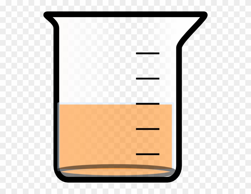 Beaker With Painted Bottom And Liquid Clip Art - Beaker With Orange Liquid - Png Download
