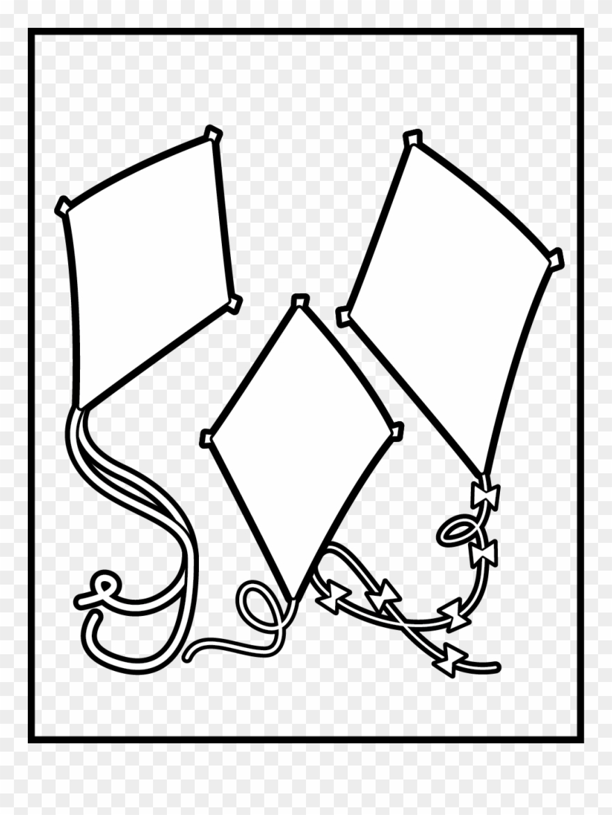 Coloring Book Clipart Beach Coloring Book - Kites Coloring Pages - Png Download