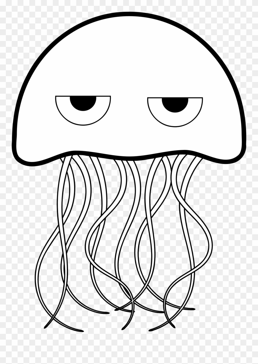 Picture Coloring Book Big Image Png - Easy Colouring Pages Of Jellyfish Clipart