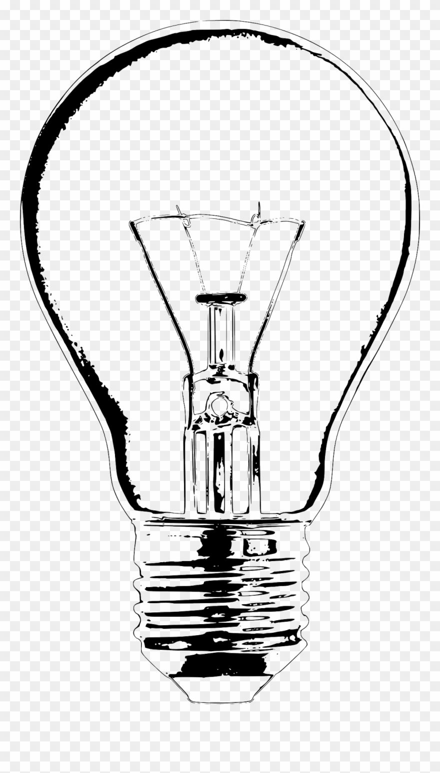 Incandescent Light Bulb Lamp Clip Art - Light Bulb Art Drawing - Png Download