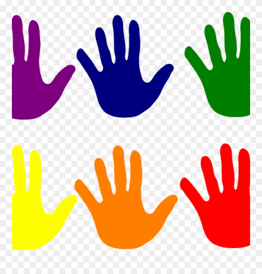 Handprint Clipart Hands Various Colors Clip Art At - Clipart Colorful Hand Prints - Png Download