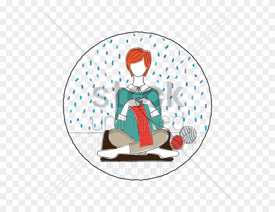 Free Download Sitting Clipart Knitting Woman Clip Art - Vector Graphics - Png Download