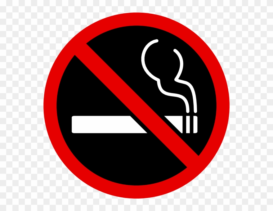 No Smoking Cliparts - Black No Smoking Sign - Png Download