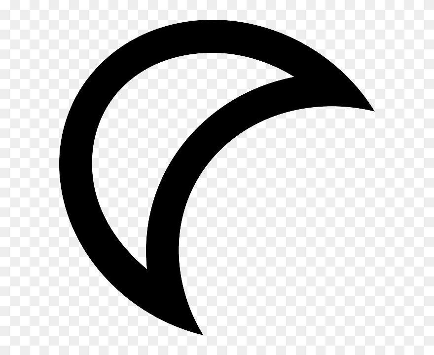 Media Luna Blanco Y Negro Png Clipart