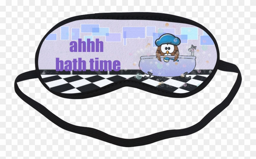 Bath Time Owl Sleeping Mask - Googly Eyes Mask Clipart