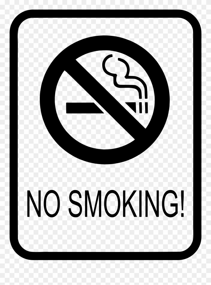 No Smoking - No Smoking Sign Black And White Clipart