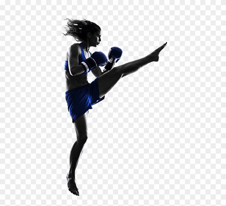 Our Classes Are Perfect To Gain Fitness And Lose Weight - Kick Box Woman Silhouette Clipart