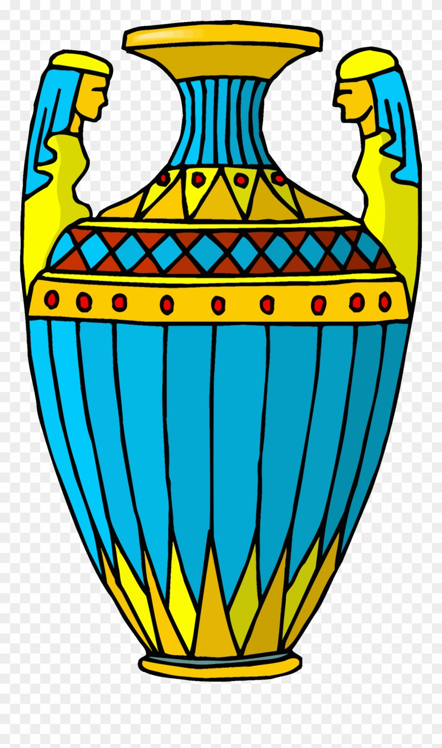 Vase Ceramic Container Jug Pottery - Sketsa Gambar Guci Sederhana Clipart