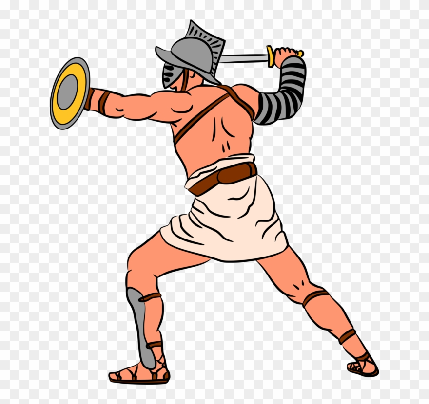 Gladiator Clip Clipart - Ancient Rome Gladiator Clipart - Png Download