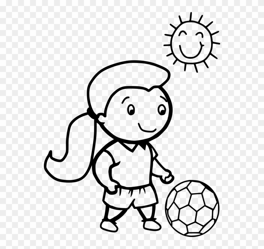 All Photo Png Clipart - Girl Playing Soccer For Coloring Transparent Png