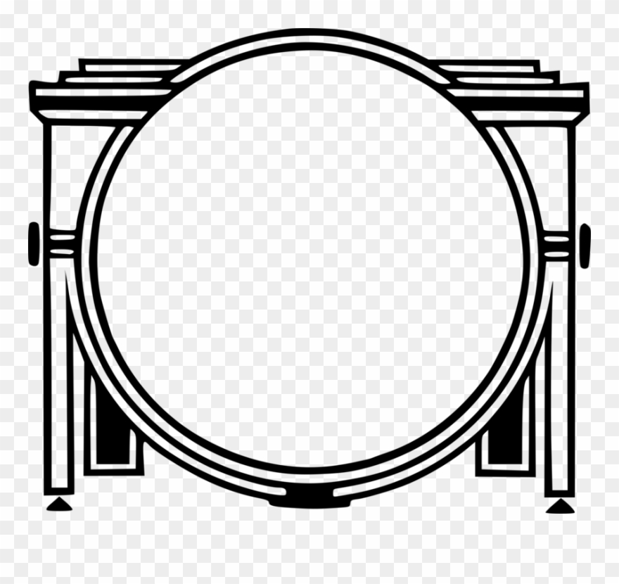 Black And White Drawing Picture Frames Mirror Silhouette - Drawing Clipart