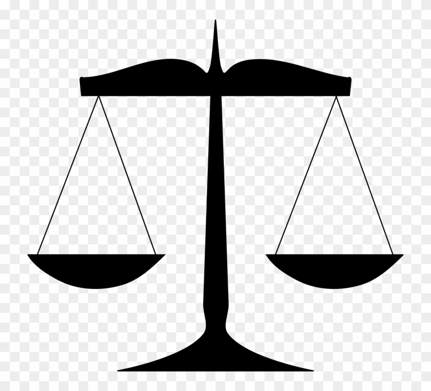 Lawyer Black And - Scales Of Justice Clip Art - Png Download