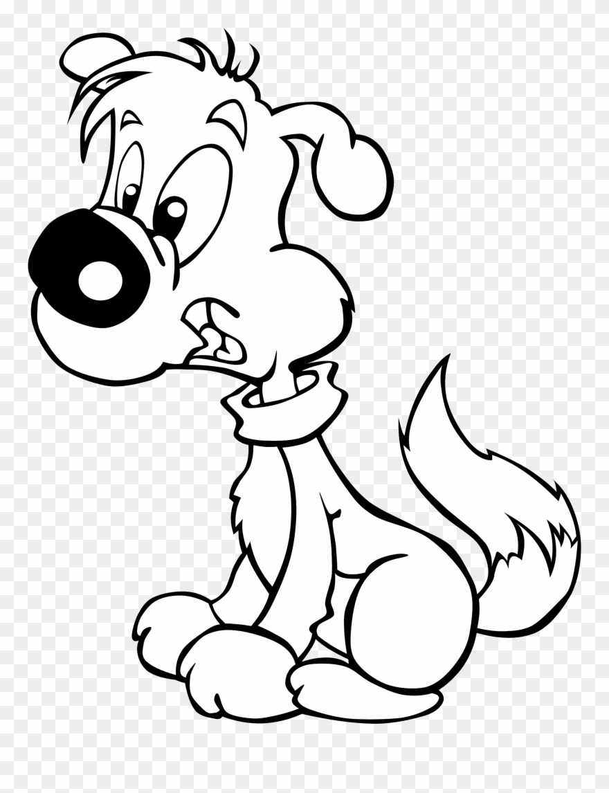 Cute Puppy Clip Art - Cartoon Pics Black And White - Png Download