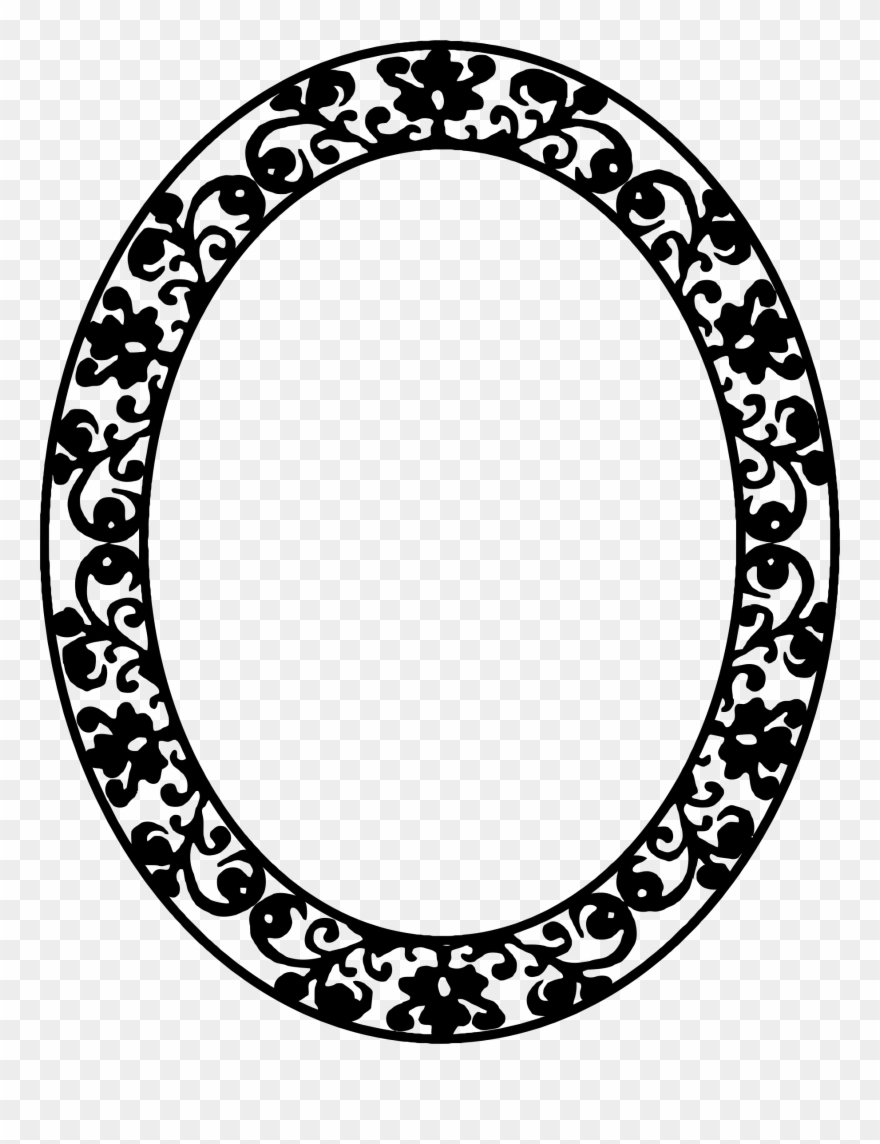 Mirror Clipart Large - Oval Frame Png Black Transparent Png