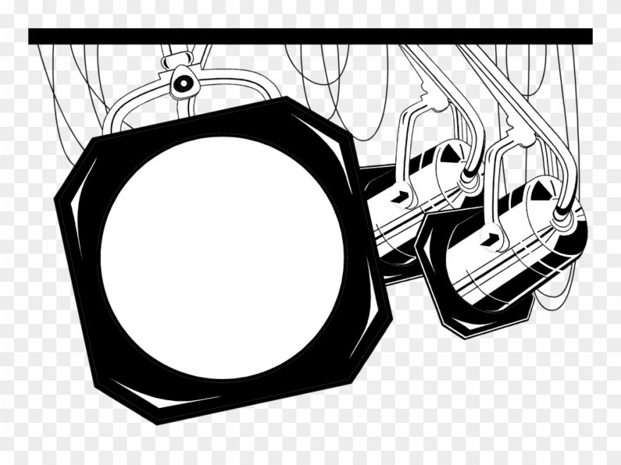 A Fashion Runway Stage Lit By A Row Of Spotlights On - Vector Graphics Clipart