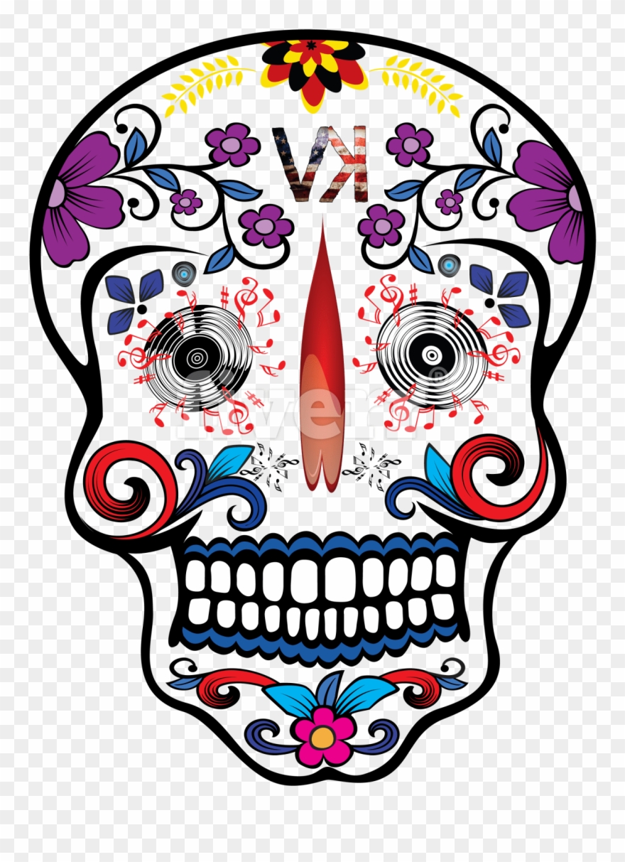 Sugar Skull Tile Coaster Clipart