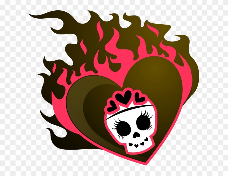Image Result For Skull With Heart - Girly Skull Heart Mug Clipart