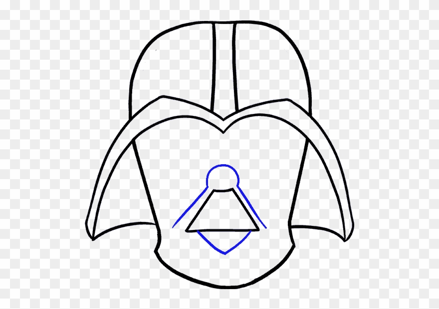 How To Draw Dart Vader - Darth Vader Mask Drawn Clipart