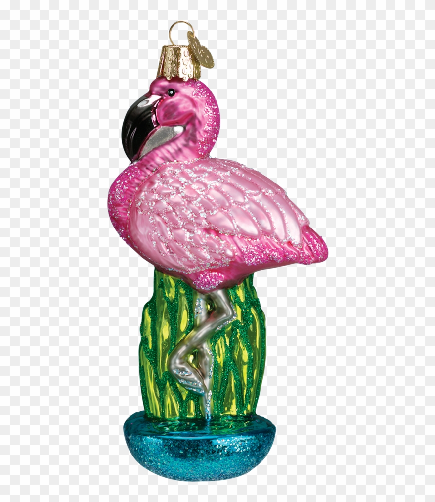 Old Word Christmas Flamingo Glass Ornament - Old World Christmas Flamingo Glass Ornament Clipart